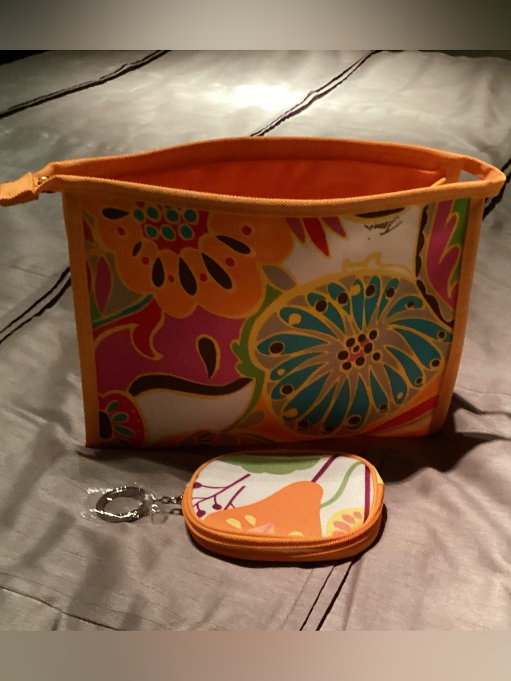 NWOT!! Trina Turk For Clinique Cosmetic and Coin Pouch Set